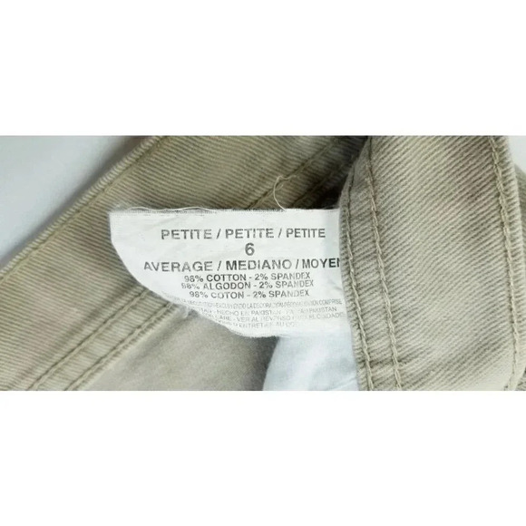 Gloria Vanderbilt Size 6P Womens Petite Tan Average Embroidered Coin Pocket Logo - Picture 9 of 13